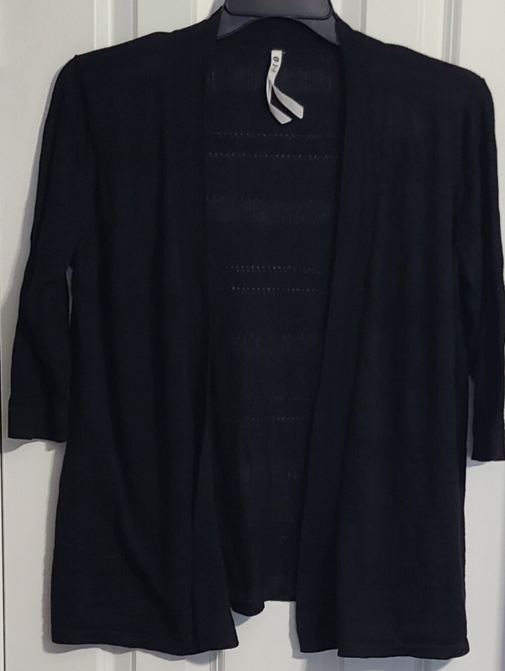 Leo & Nicole Black Open-Front Cardigan
